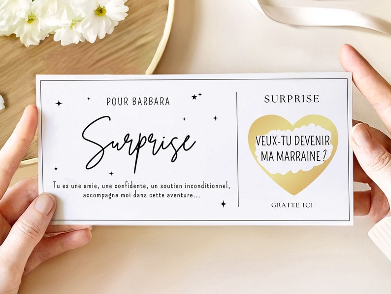 Carte à gratter surprise veux tu devenir ma marraine demande marraine personnalisable proposition parrain annonce grossesse image 1