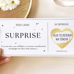 Carte à gratter demande témoin personnalisable surprise veux tu devenir mon témoin ma témoin proposition ma témoin