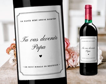 Wine label Pregnancy announcement future dad you are going to become a new baby dad