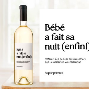 Étiquette vin bébé à fait sa première nuit cadeau parent nouveau bébé premier enfant