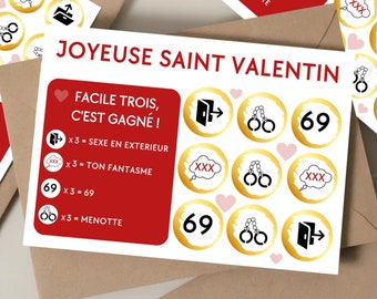 Saint valentin carte coquine couple carte à gratter adulte cadeau drôle pour couple cadeau de saint valentin pour lui carte sexy pour lui