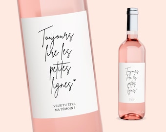 Pedido de testemunha de casamento com rótulo de vinho, quero ser minha testemunha, minha testemunha, anúncio de casamento personalizado