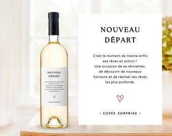 Customizable new start wine label encouragement gift new life new adventure gift idea motivation inspiration