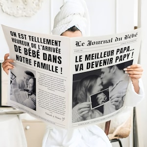 Pregnancy announcement for grandparents customizable newspaper you are going to become a grandpa Original personalized birth announcement Digital
