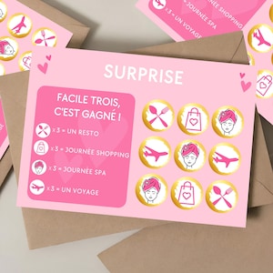 Carte à gratter surprise jeu à gratter idée cadeau d'anniversaire cadeaux pour lui pour elle personnalisable