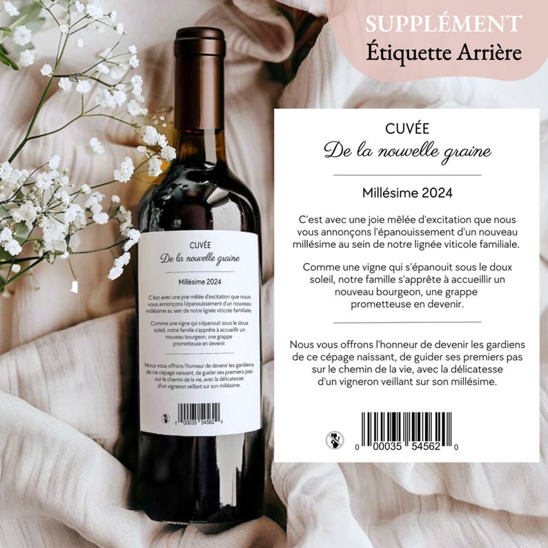 FunFest - Lot x2 Etiquettes Bouteille de Vin Mariage - Zukünftiges Brautpaar (Grand Cru/Allemand FunFest - Lot x2 Etiquettes Bouteille de Vin Mariage - Zukünftiges Brautpaar (Grand Cru/Allemand