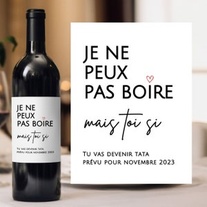 Wine label auntie you're going to be an auntie pregnancy announcement soon auntie I can't drink but you can