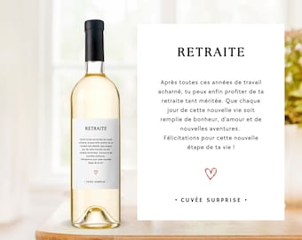 Étiquette vin retraite personnalisable cadeau d'encouragement nouvelle vie  nouvelle aventure idée cadeau motivation inspiration retraite