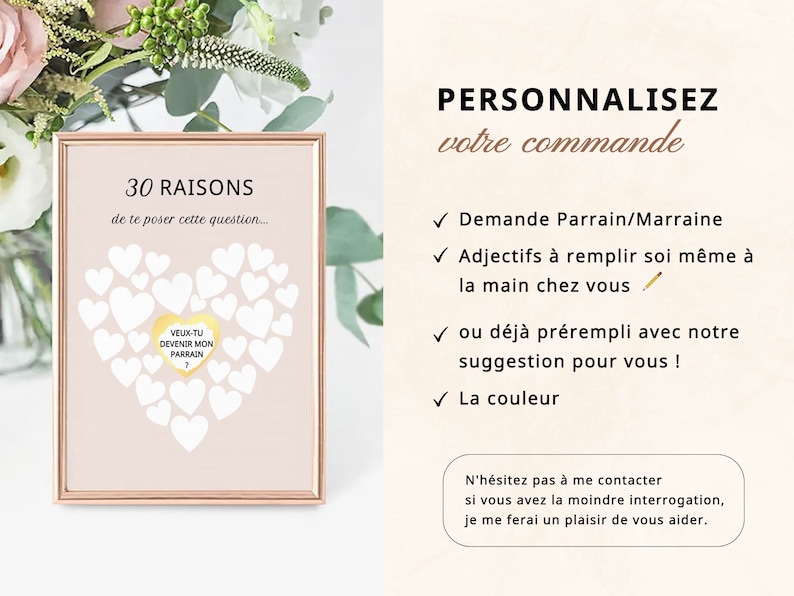 Affiche demande parrain marraine personnalisable 30 raisons de te poser ...