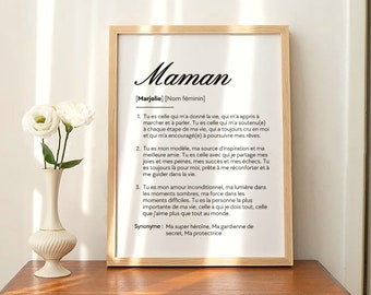 Customizable mom definition poster Mother's Day gift mom poster personalized text super mom