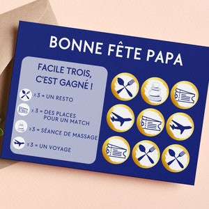 Carte à gratter fête des pères jeu à gratter idée cadeau fête des pères cadeaux pour papa cadeaux personnalisés image 2