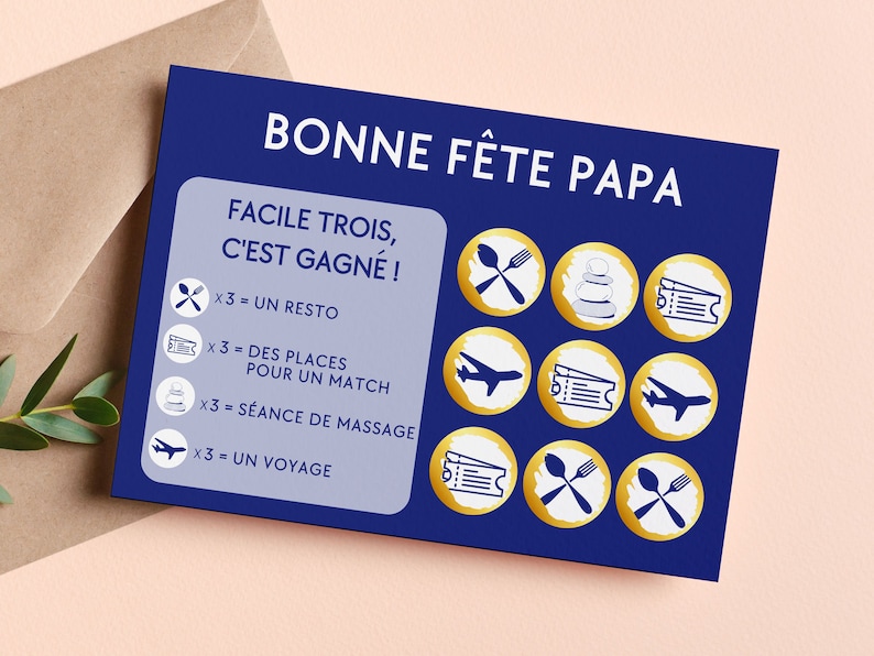 Carte à gratter fête des pères jeu à gratter idée cadeau fête des pères cadeaux pour papa cadeaux personnalisés image 2
