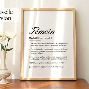 Customizable witness definition poster wedding gift announcement personalized text poster super witness