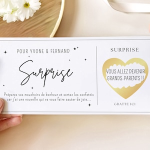 Carte à gratter vous allez devenir grands-parents carte annonce grossesse personnalisable surprise tu vas devenir papy mamie