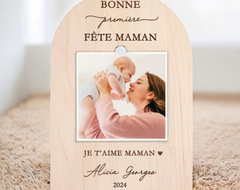 Premier cadre photo fête des mères, 1er cadeau personnalisé fête des mères, bonne première fête maman cadeau chaleureux pour bébé et maman