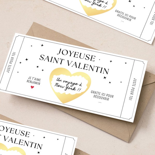 Carte à gratter st valentin personnalisable cadeau couple idée carte surprise pour elle pour lui cadeau st valentin petite amie