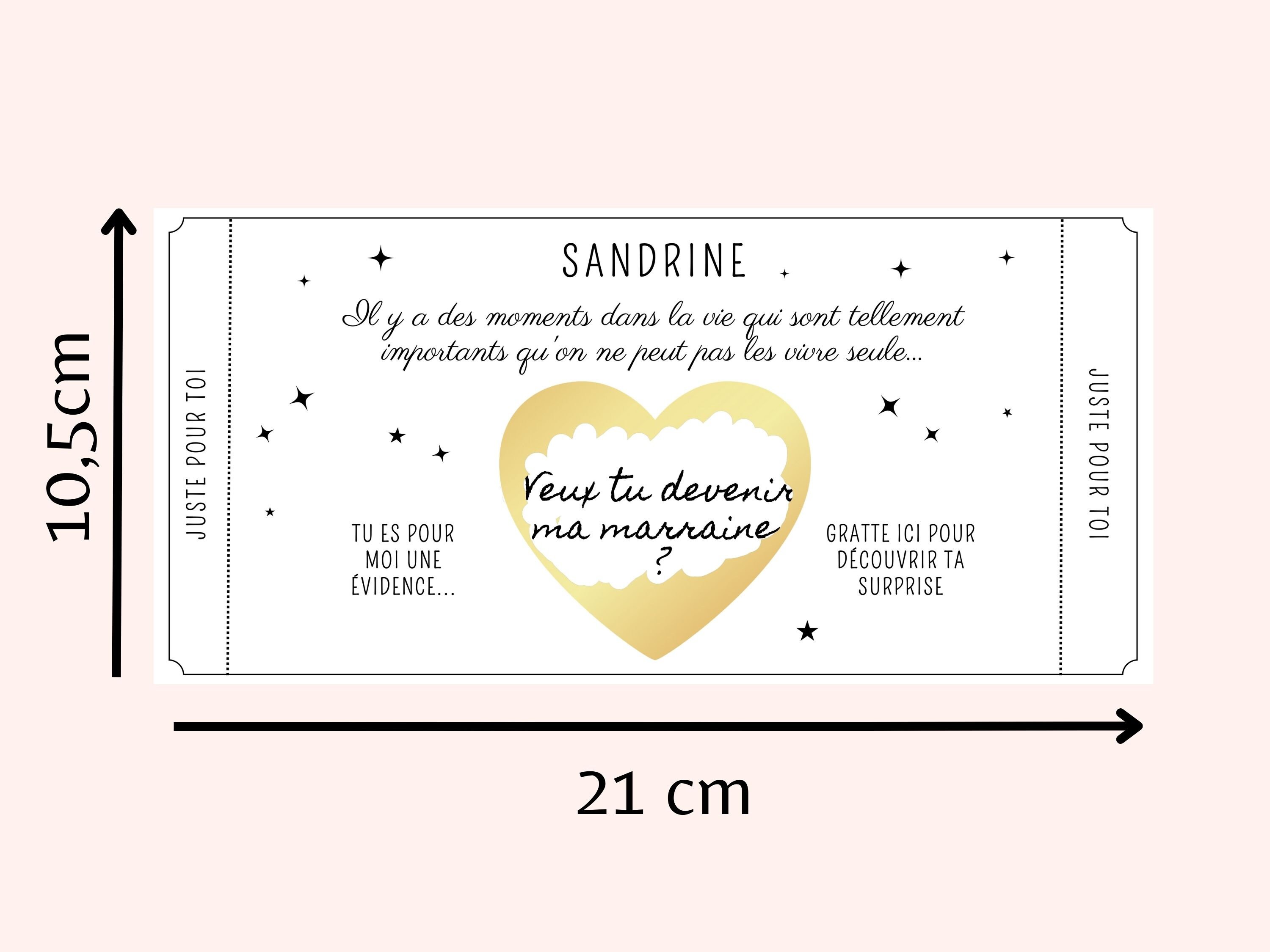 Carte à gratter demande parrain marraine personnalisable veux tu ...