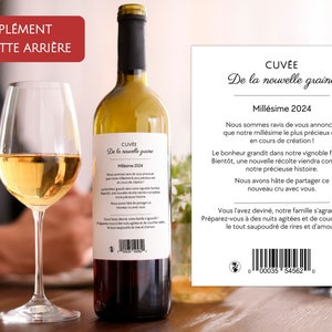 Etiqueta de vino anuncio de embarazo personalizado la familia crecerá castillo vientre redondo anuncio de bebé mini estamos en camino Avec éti/sans limo