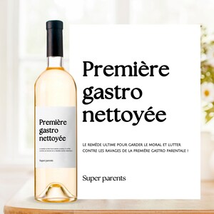 Étiquette vin kit de survie cadeau parent nouveau bébé premier enfant nouveau papa premier caca changé sans vomir première gastro nettoyée image 2