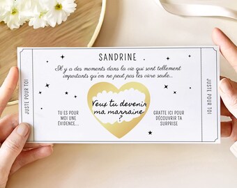 Carte à gratter demande parrain marraine personnalisable veux tu devenir ma marraine mon parrain surprise idée proposition mon parrain