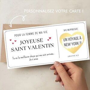 Carte à gratter joyeuse st valentin personnalisable idée carte surprise pour elle pour lui cadeau st valentin petite amie cadeau mari image 2