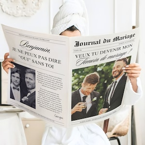 Request witness customizable newspaper do you want to become my wedding witness original witness announcement idea Digital