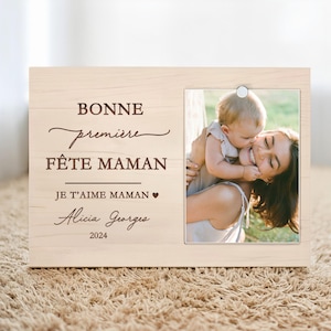 Premier cadre photo fête des mères, 1er cadeau personnalisé fête des mères 2026, un cadeau chaleureux pour la nouvelle maman et son bébé