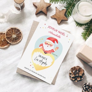 Carte de Noël surprise personnalisée Bon pour cadeau Noël jeu à gratter cadeaux pour lui pour elle Carte à gratter voyage surprise Noël image 3