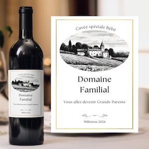Wine label announcement pregnancy grandparents customizable you are going to become grandfather grandmother grandma grandma family estate baby announcement