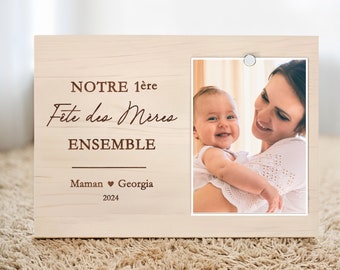 Notre 1ère Fête des mères ensemble cadeau personnalisable cadre photo pour maman cadeau de bébé avec texte gravé pour la fête des mères 2024