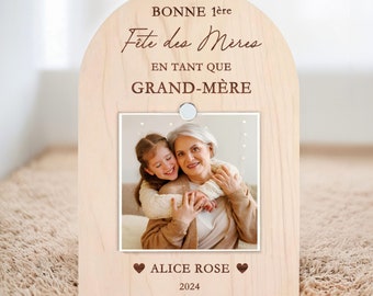 Premier cadre photo pour la fête des mères, 1er cadeau de fête des mères de bébé, texte gravé pour la fête des mères 2024 en bois