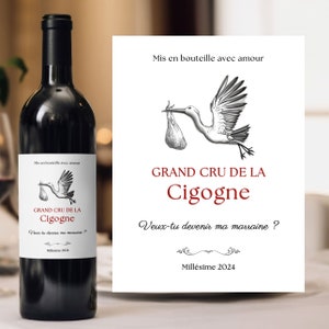 Wine label request godfather godmother personalized do you want to become my godfather my godmother grand cru of the stork godmother announcement