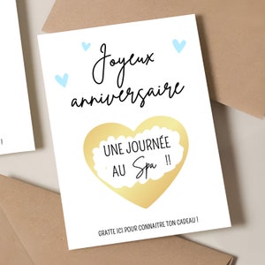 Carte à gratter personalisable carte d'anniversaire idée cadeau anniversaire cadeau homme femme