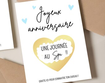 Carte à gratter personalisable carte d'anniversaire idée cadeau anniversaire cadeau homme femme