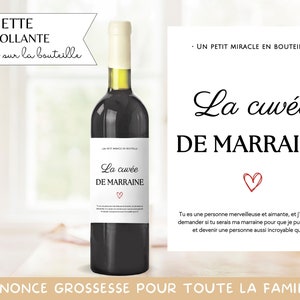 Wine label request godmother godfather the godmother's vintage baptism pregnancy announcement godfather soon godmother