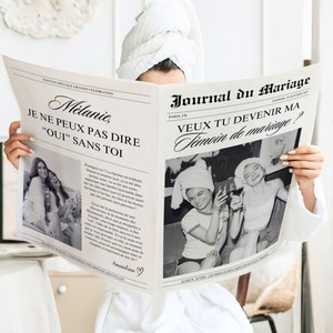 Request witness customizable newspaper do you want to become my wedding witness original witness announcement idea Digital