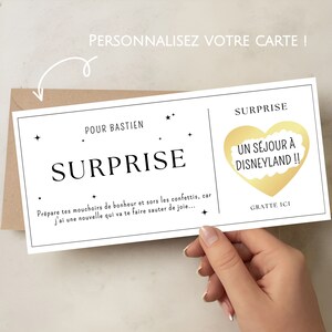 Carte à gratter surprise anniversaire personnalisable idée carte cadeau annonce surprise anniversaire image 2