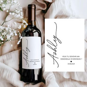 Étiquette vin demande témoin mariage personnalisée  veux tu devenir ma mon témoin ou demoiselle d'honneur annonce originale et unique