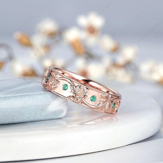 Set di anelli di coppia personalizzati da mm in acero ispirati