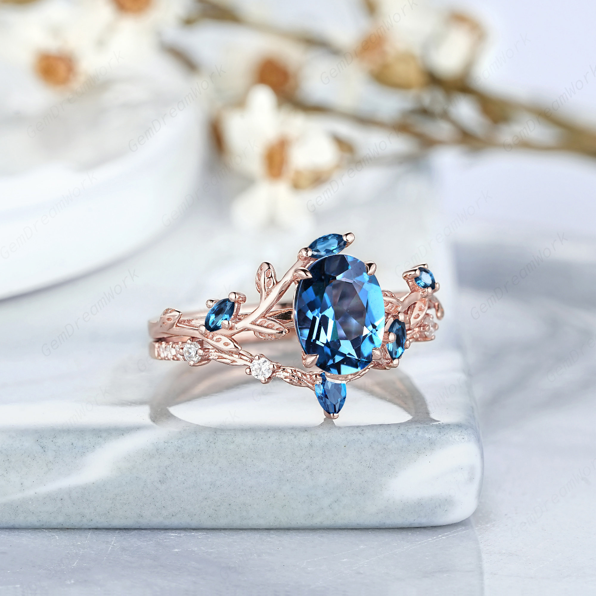 Wedding Band London Blue Topaz And Diamond Engagement Ring London