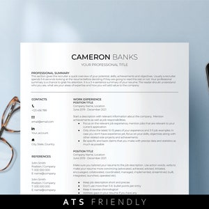 Professional Resume Template for Microsoft Word with Cover Letter | Resume Template | Executive Resume Template | CV Template