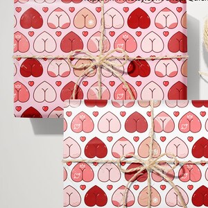 Papel de regalo con forma de corazón divertido, para bodas, despedidas de soltero, cumpleaños
