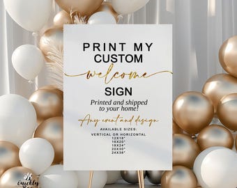 Letrero de bienvenida personalizado, Imprima mi letrero de bienvenida, Imprima el letrero, Diseño personalizado para su fiesta: Cumpleaños, Baby Shower, Despedida de soltera, Boda y más