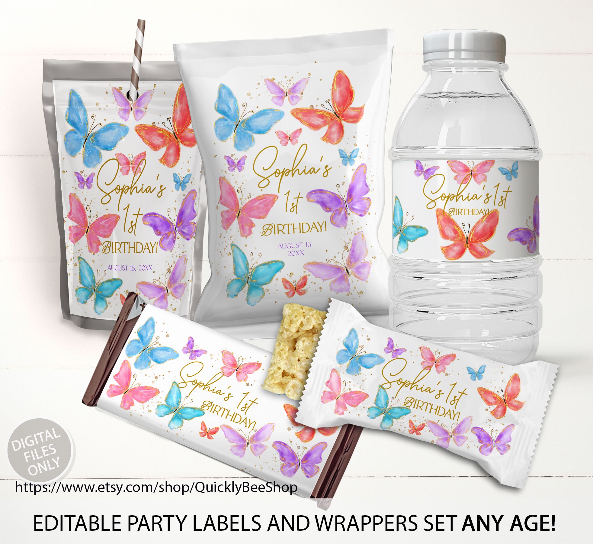 Butterfly Theme Party Decor Butterfly Bridal Shower Decorations, Blue