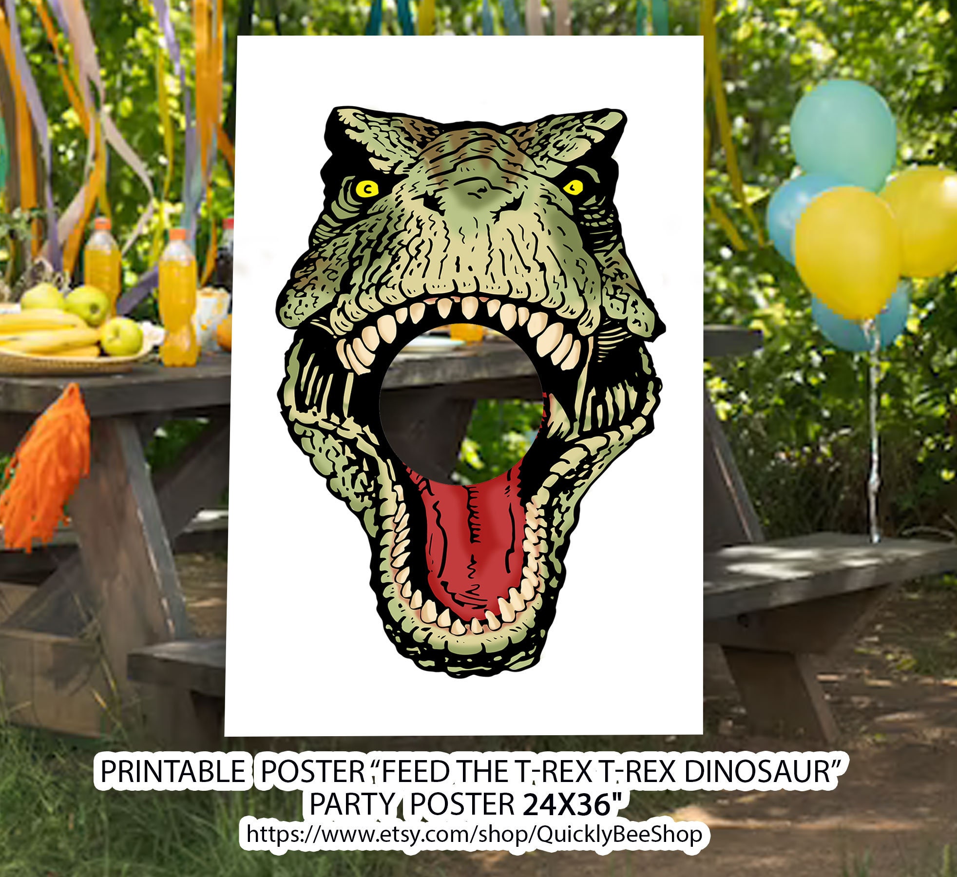Dino Toss Feed the T. Rex Dinosaur Birthday Party Dinosaur