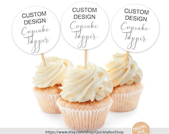 Benutzerdefinierte Cupcake Topper, personalisierte Partydekoration, Cupcake Topper, bearbeitbarer Topper, sofortiger Download druckbare Vorlage