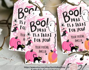 Boo Tag, Halloween Boo Basket Gift Tag, Spooky Treats Tags,The Spooky One Birthday, School Treat Tags Halloween Goodie Bags sweet treat tag