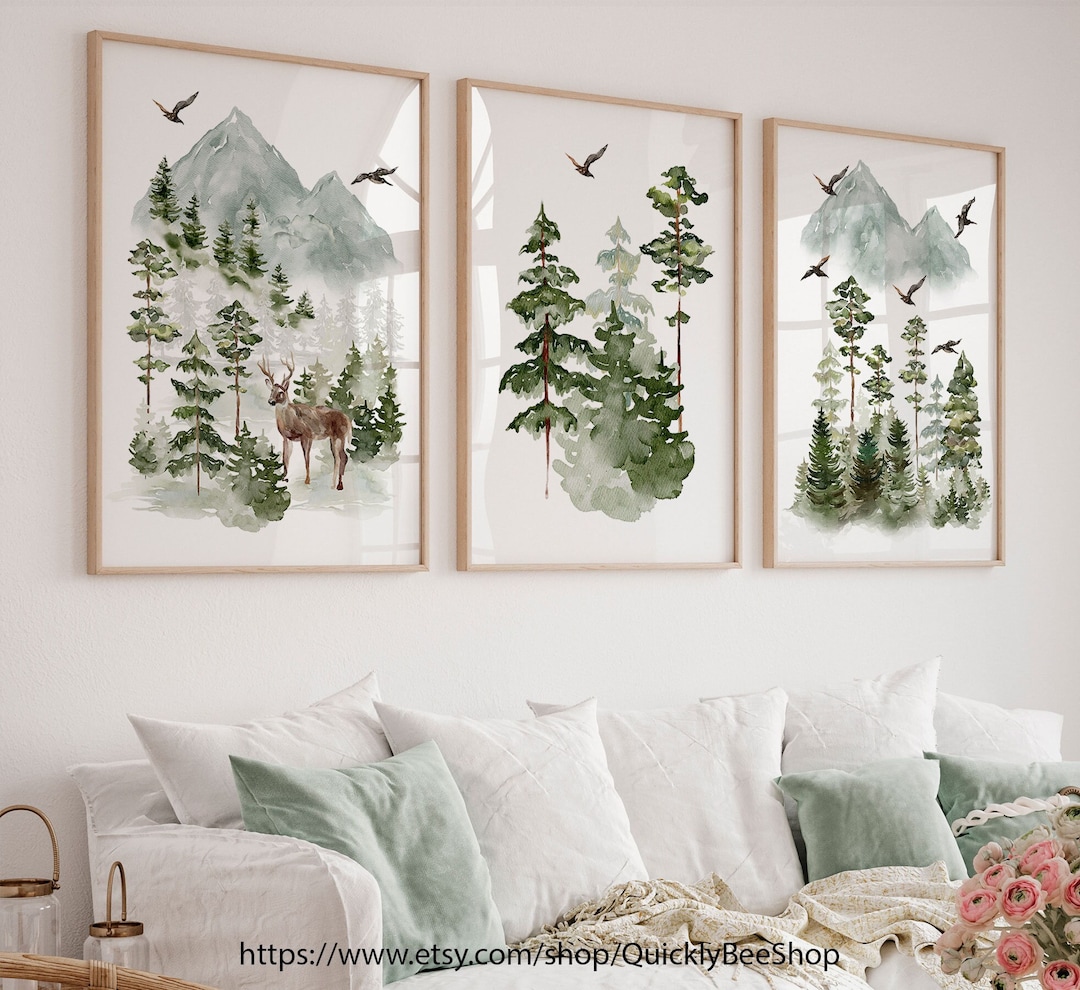 Mountain Nursery Decor, Forest Print, Nursery Wall Art, Forest Nursery Decor, Adventure Nursery