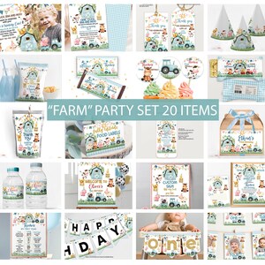 Party Hat Printable Farm Animals Birthday Instant Download, Barn ...