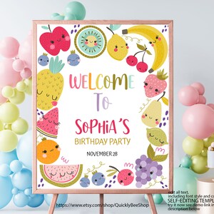 Welcome Sign Two-tti Frutti Birthday, Cutie Fruit Second Birthday, Tropical Fruit Summer Girl Fruit Party Digital Download